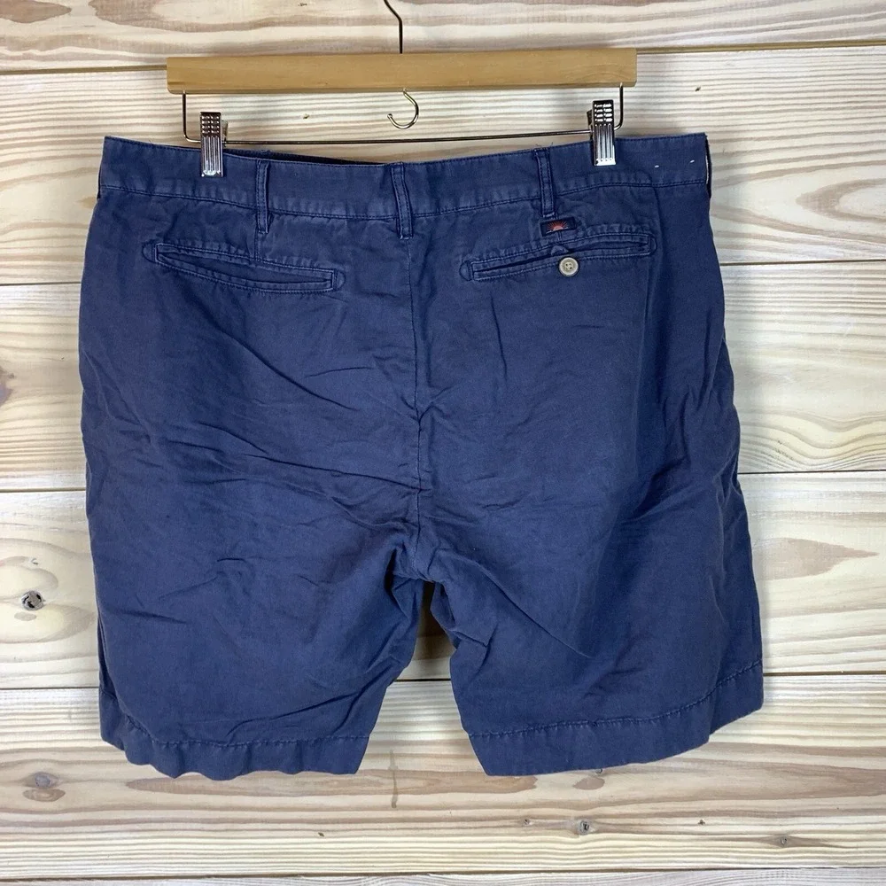 Faherty Shorts Mens 37‎ in Linen Cotton Travel Preppy Navy Chino